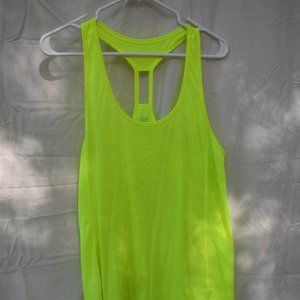 Highlighter yellow razor back athletic tank top